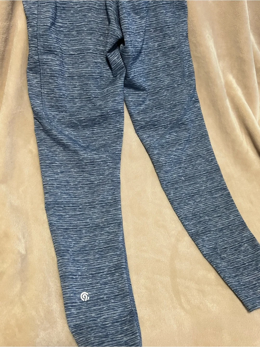 Champion XS High Waisted Heathered Blue Leggings Pockets Style